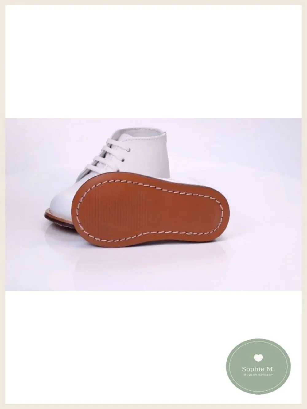 Leather Baby Walking Shoes First Walker Lace Up Hard Bottom Boots